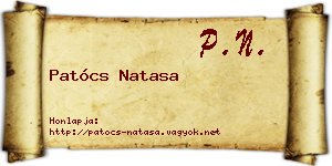 Patócs Natasa névjegykártya